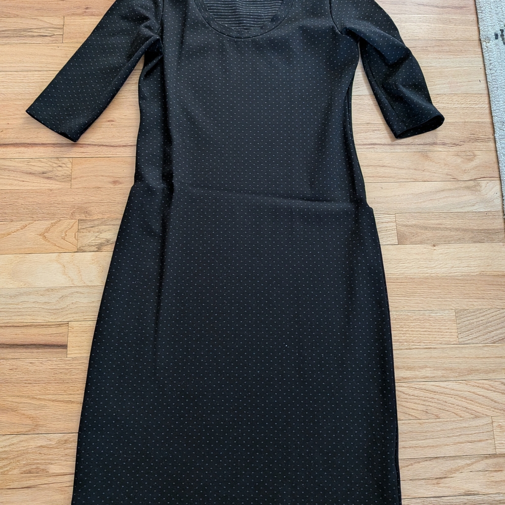 Classic Black Polka Dot Sheath Dress